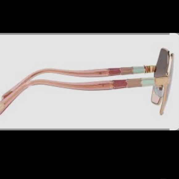NIB Bulgari Hexagonal Sunglasses - Gold and Pink - Picture 13 of 13
